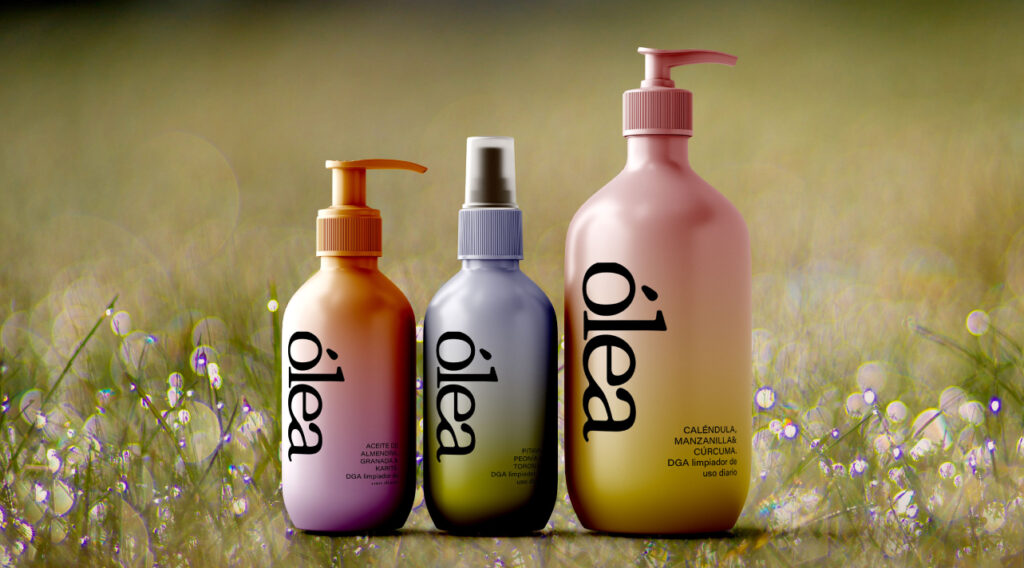 olea product design mockup with logo in Adobe Dimension